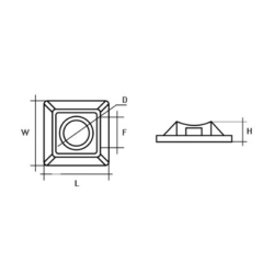 PODSTAWA 20mm x 20mm CZARNA 50 sztuk